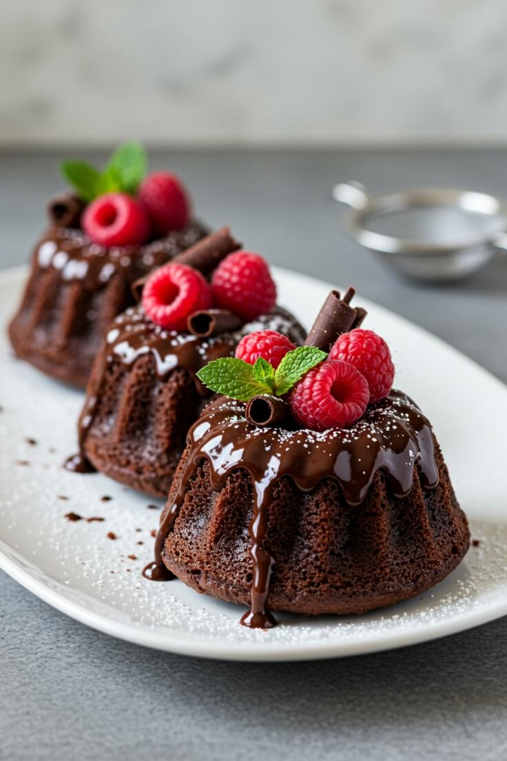 These Mini Chocolate Bundt Cakes are a chocolate lover’s dream!