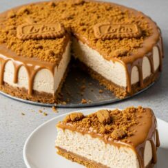 This dreamy no-bake Biscoff acheesecake is rich, creamy, and layered with cookie butter magic—easy to make, hard to resist! 🍰✨🧡