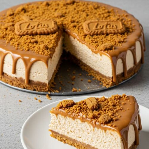 This dreamy no-bake Biscoff acheesecake is rich, creamy, and layered with cookie butter magic—easy to make, hard to resist! 🍰✨🧡