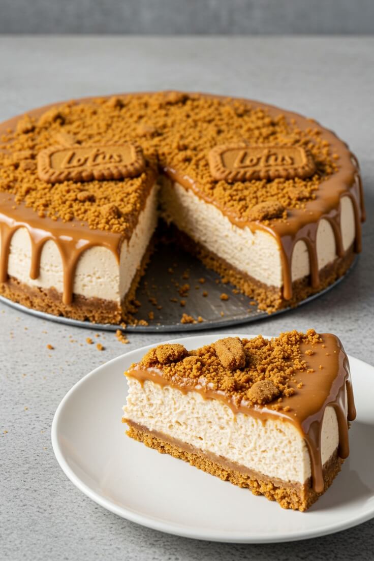 This dreamy no-bake Biscoff acheesecake is rich, creamy, and layered with cookie butter magic—easy to make, hard to resist! 🍰✨🧡