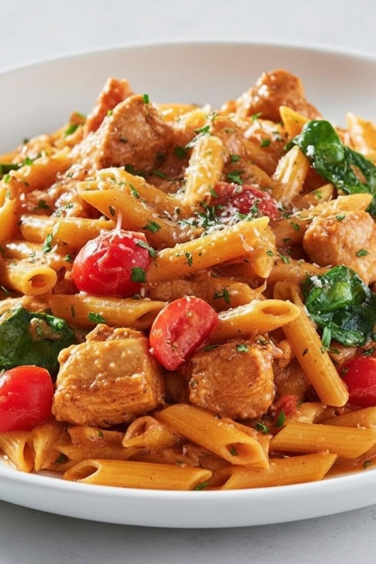 Spicy Tuscan Chicken Pasta Recipe