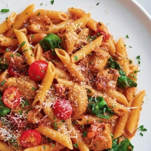 Spicy Tuscan Chicken Pasta Recipe