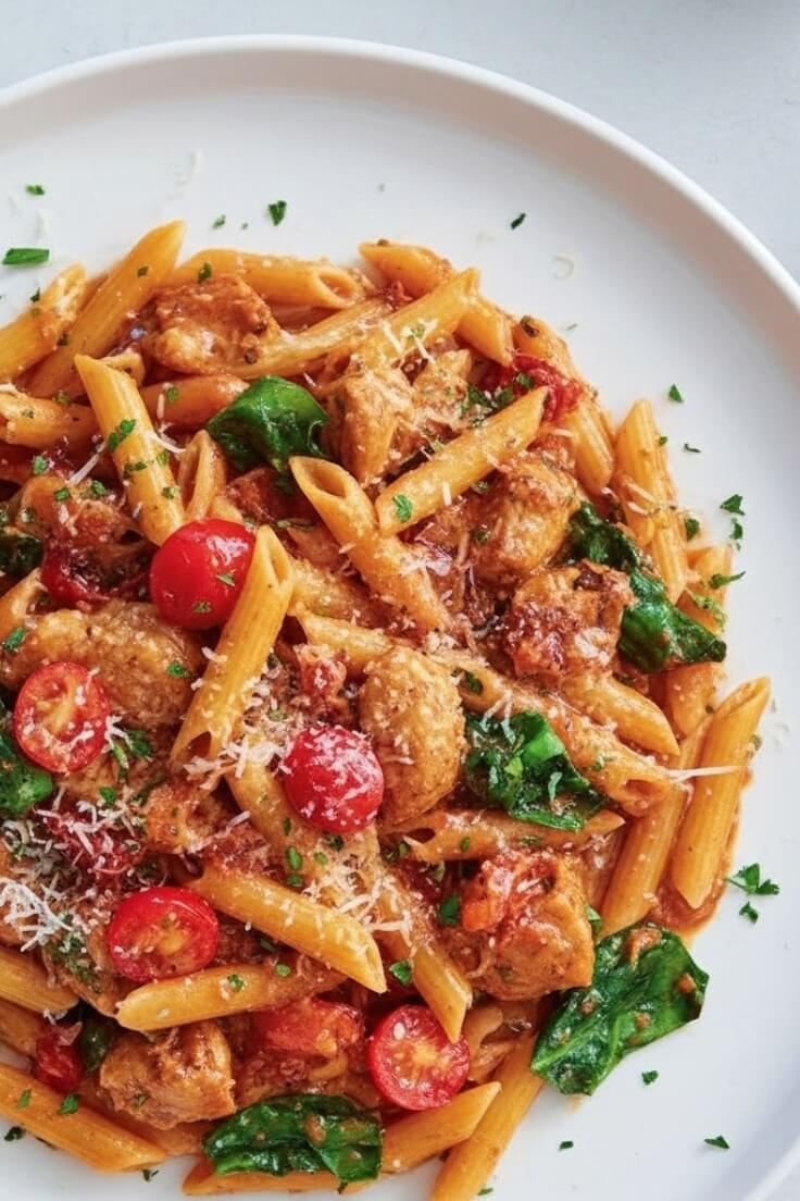 Spicy Tuscan Chicken Pasta Recipe
