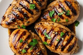 Balsamic Chicken marinated in tangy vinegar, garlic, herbs, and Dijon for a juicy, savory dish that’s full of flavor and perfect for any dinner table!