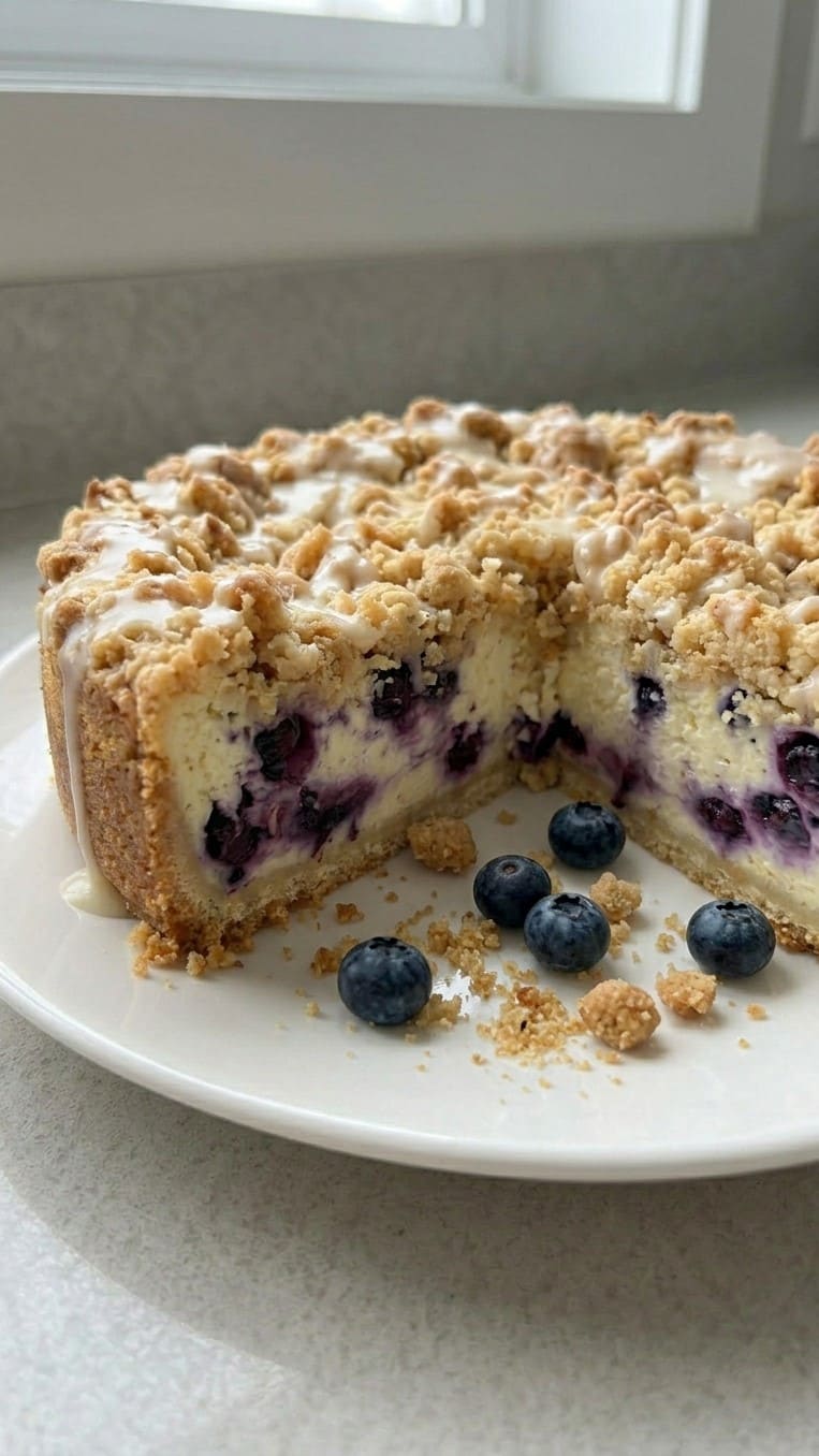 Easy Blueberry Cheesecake Crumb Cake (Perfect for Brunch!)