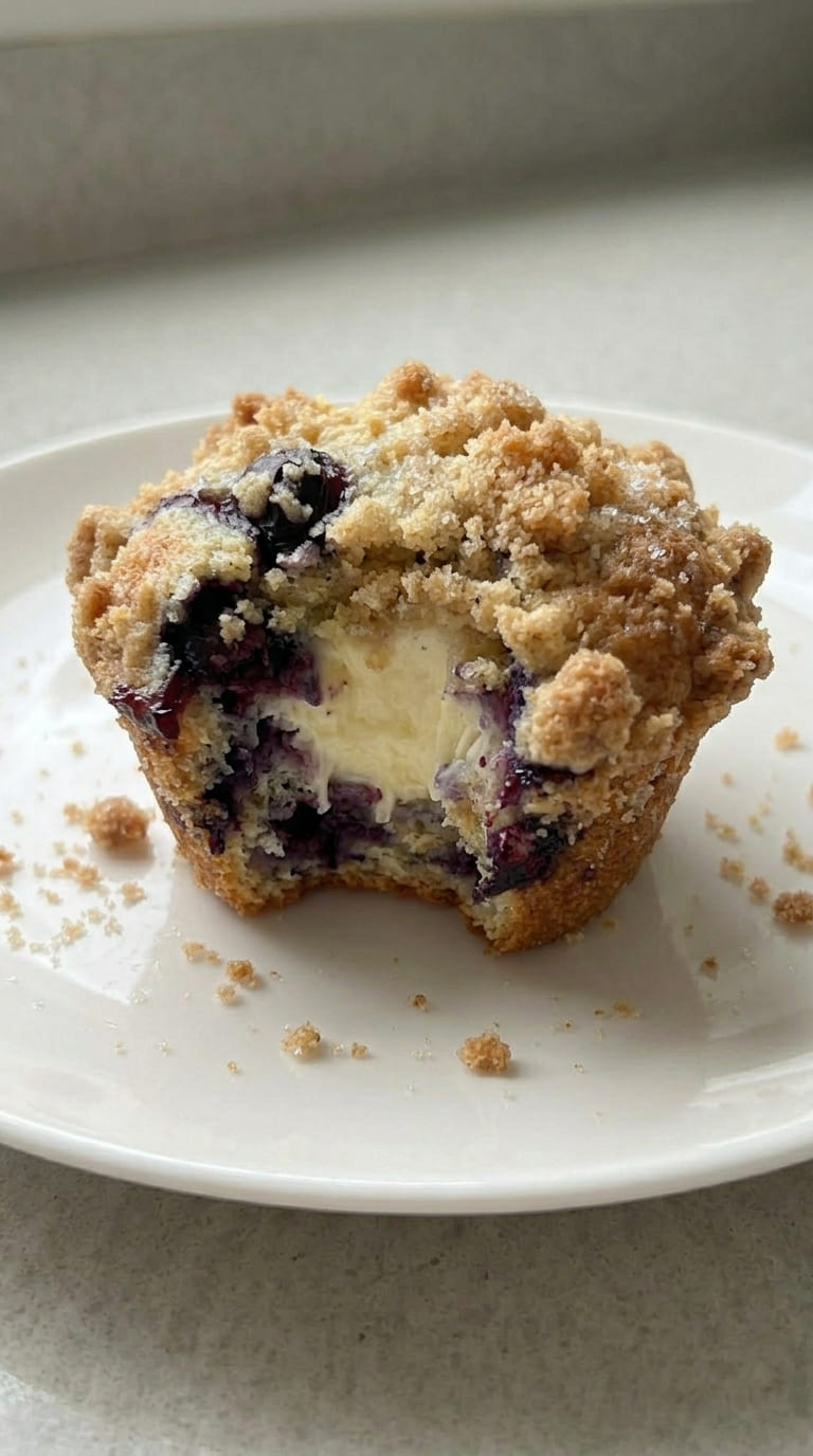 Easy Blueberry Cream Cheese Muffins (Bakery-Style!)