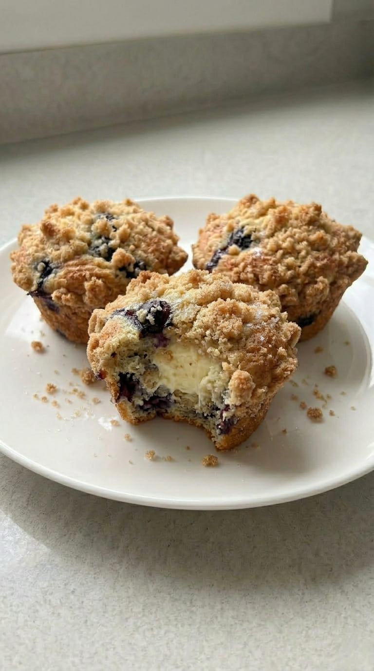 Easy Blueberry Cream Cheese Muffins (Bakery-Style!)