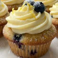 Bakery-Style Lemon Blueberry Cupcakes at Home