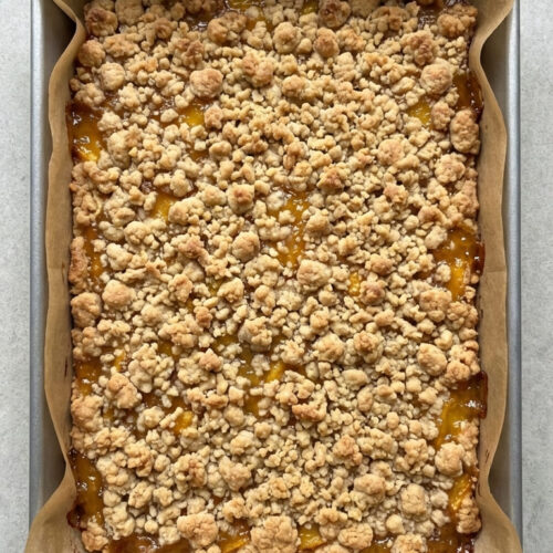 Peach Crumb Bars Recipe, Soft and Buttery Summer Dessert
