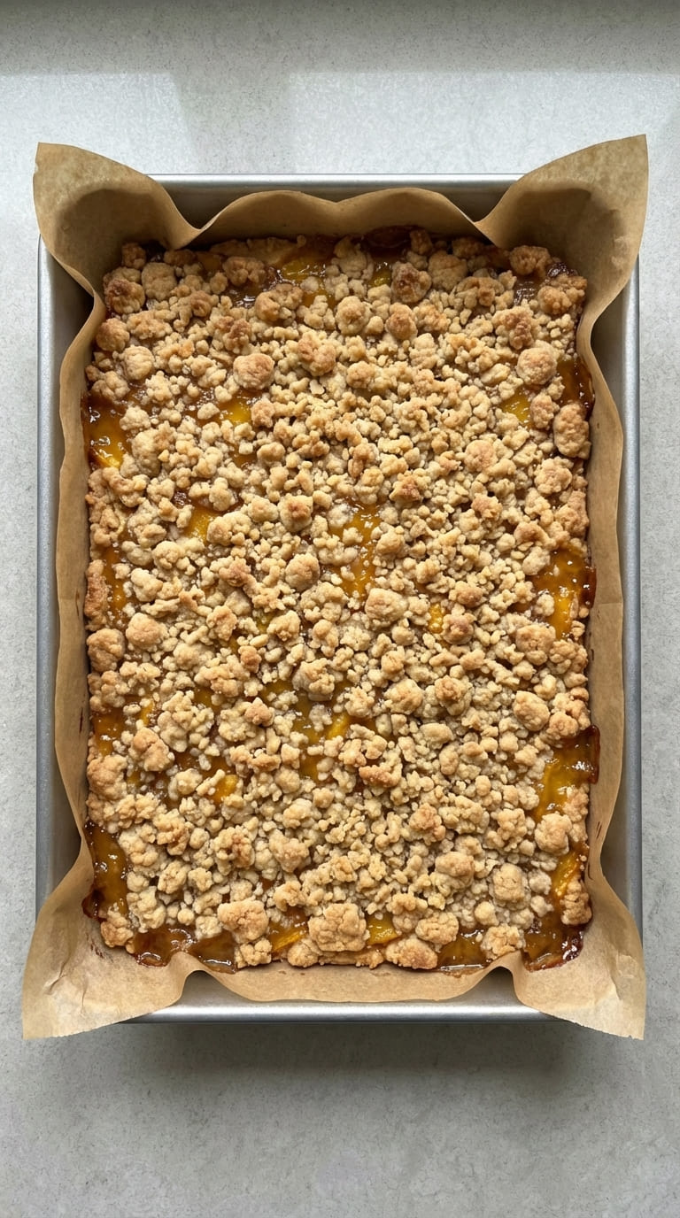 Peach Crumb Bars Recipe, Soft and Buttery Summer Dessert