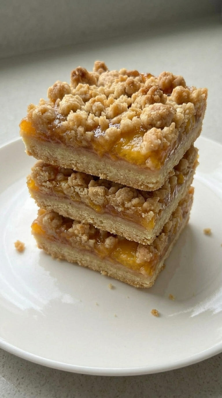 Peach Crumb Bars Recipe, Soft and Buttery Summer Dessert