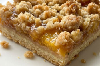 Peach Crumb Bars Recipe, Soft and Buttery Summer Dessert