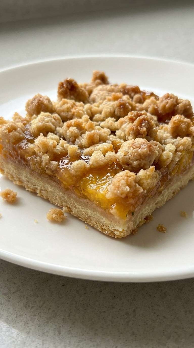 Peach Crumb Bars Recipe, Soft and Buttery Summer Dessert