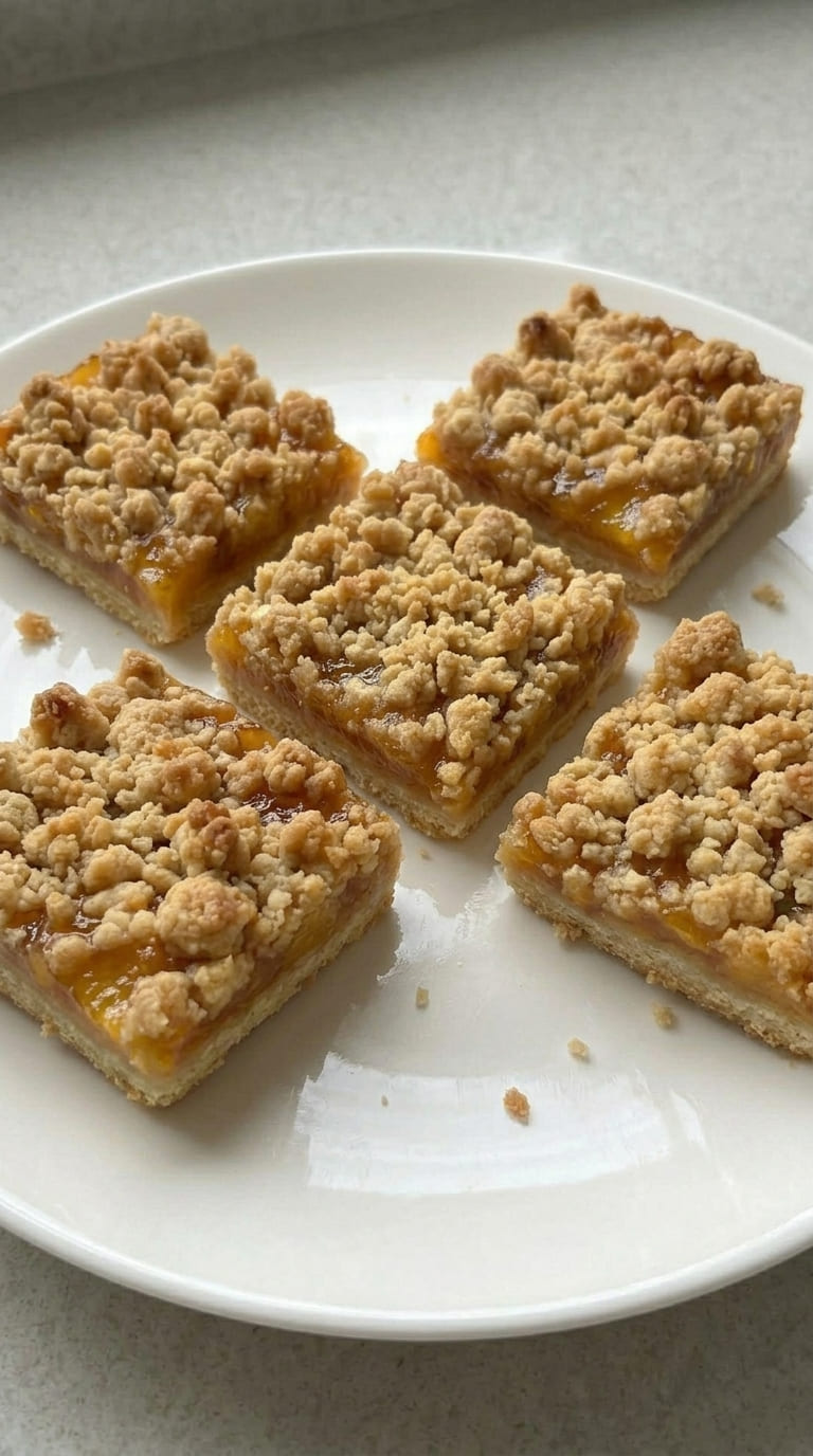Peach Crumb Bars Recipe, Soft and Buttery Summer Dessert