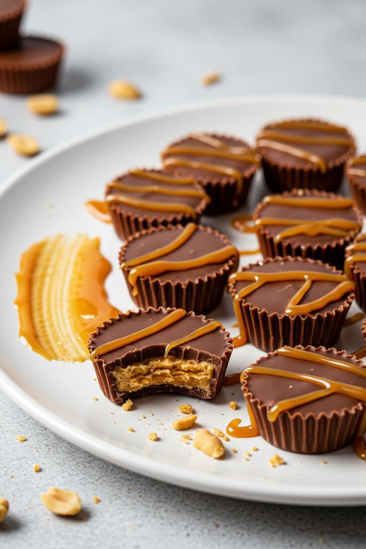 Dark chocolate meets dreamy peanut butter in these homemade peanut butter cups with sea salt sparkle—simple, rich, and totally irresistible!