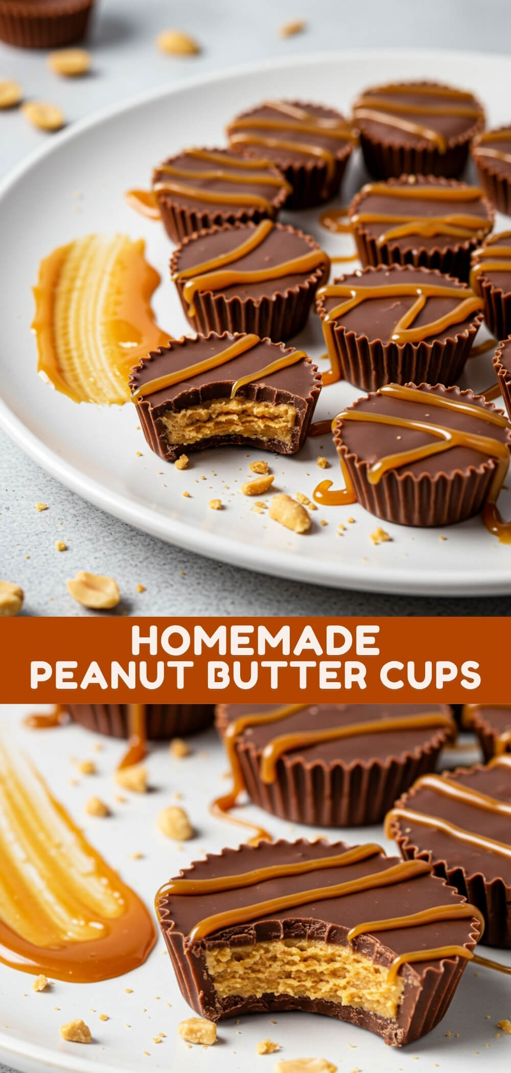 Dark chocolate meets dreamy peanut butter in these homemade peanut butter cups with sea salt sparkle—simple, rich, and totally irresistible!