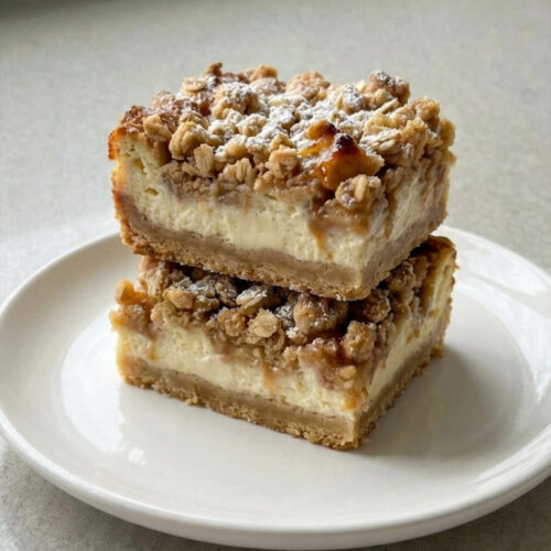 Easy Apple Crisp Cheesecake Bars, Sweet & Irresistible