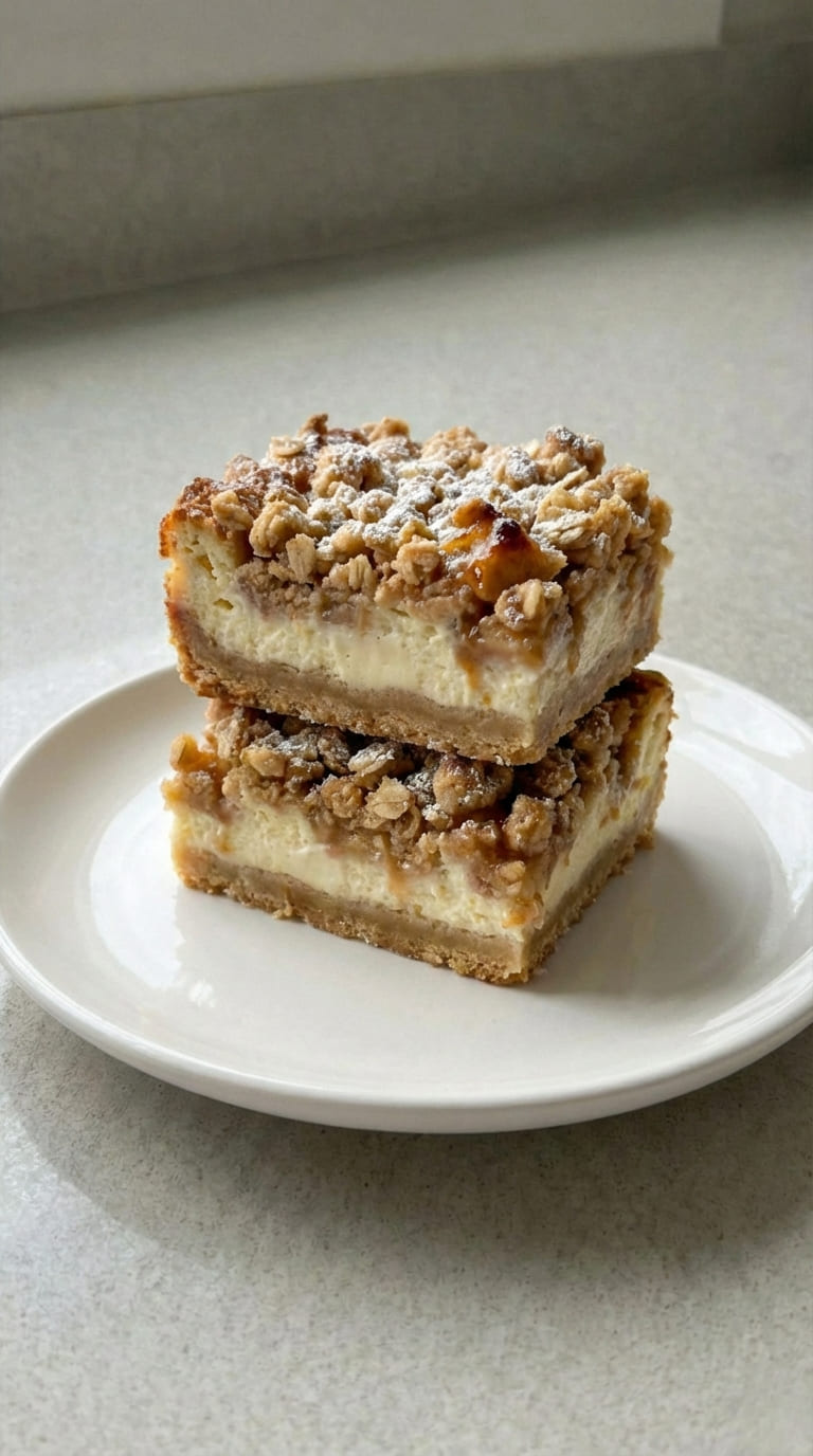 Easy Apple Crisp Cheesecake Bars, Sweet & Irresistible
