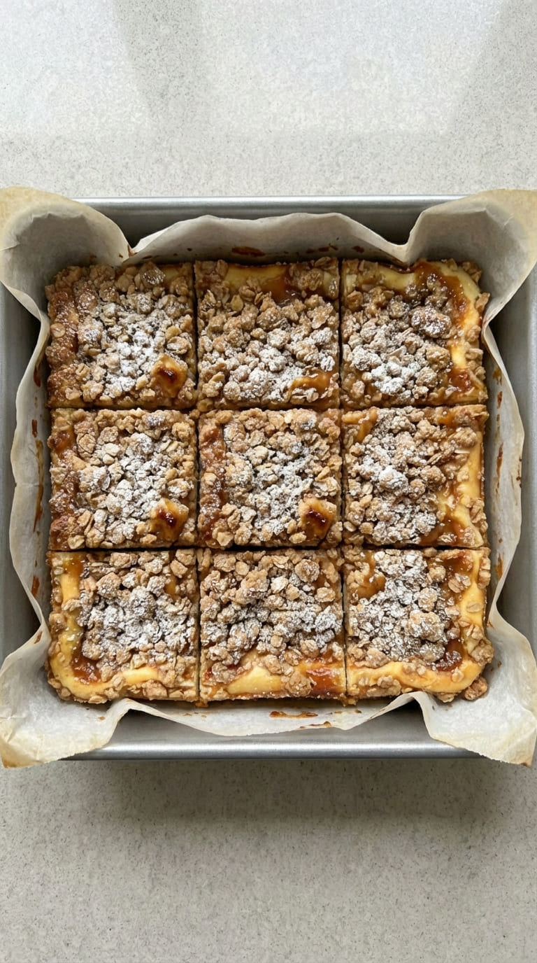 Easy Apple Crisp Cheesecake Bars, Sweet & Irresistible