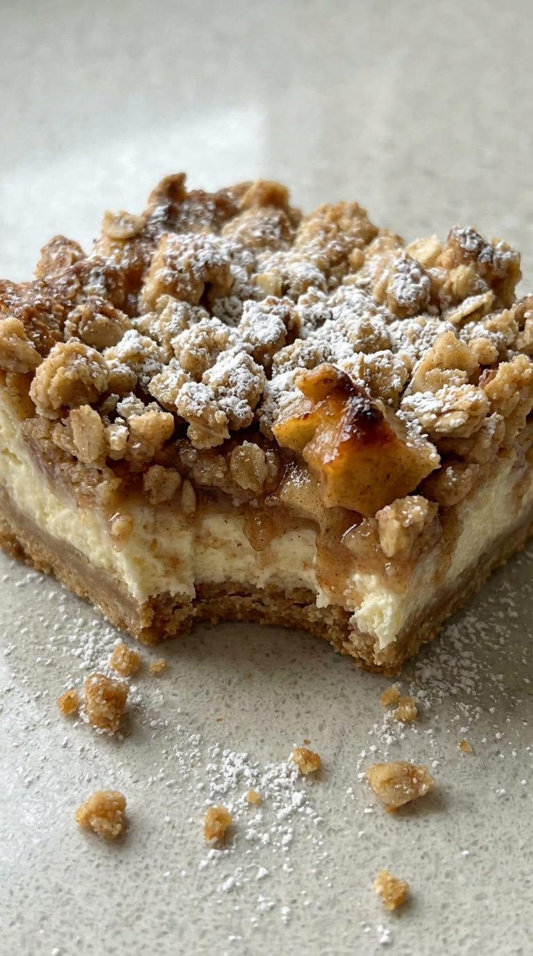 Easy Apple Crisp Cheesecake Bars, Sweet & Irresistible