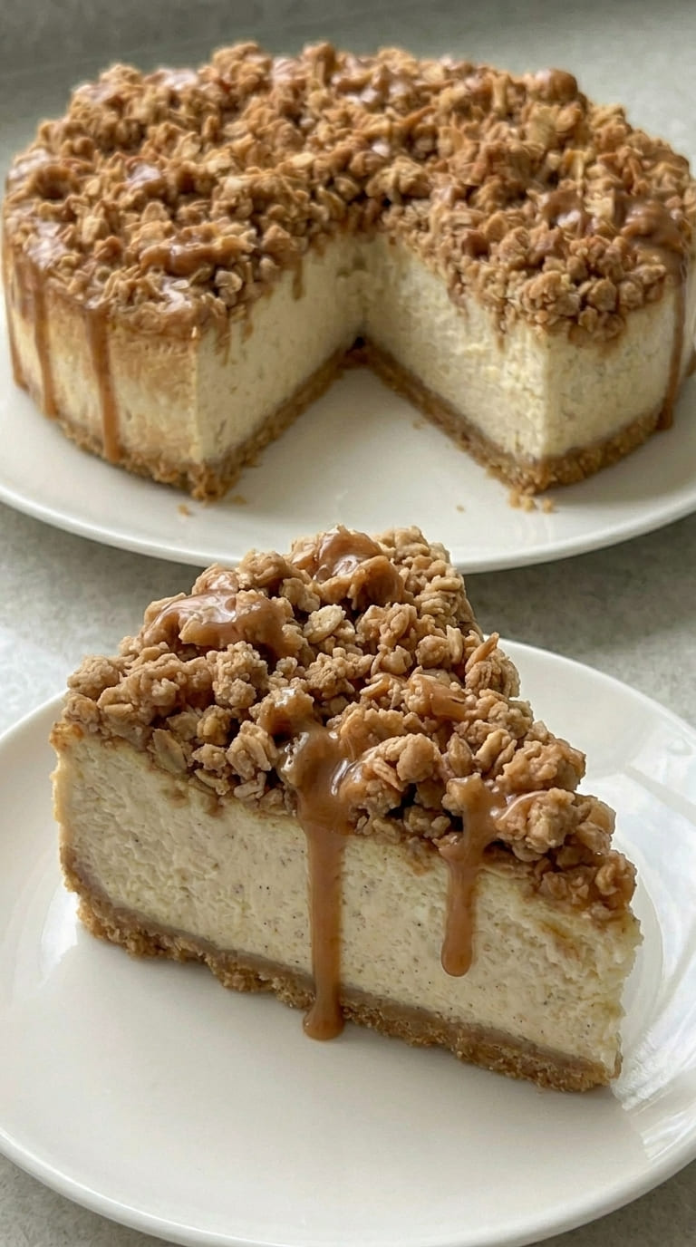 Apple Crumble Cheesecake That Combines Two Perfect Desserts