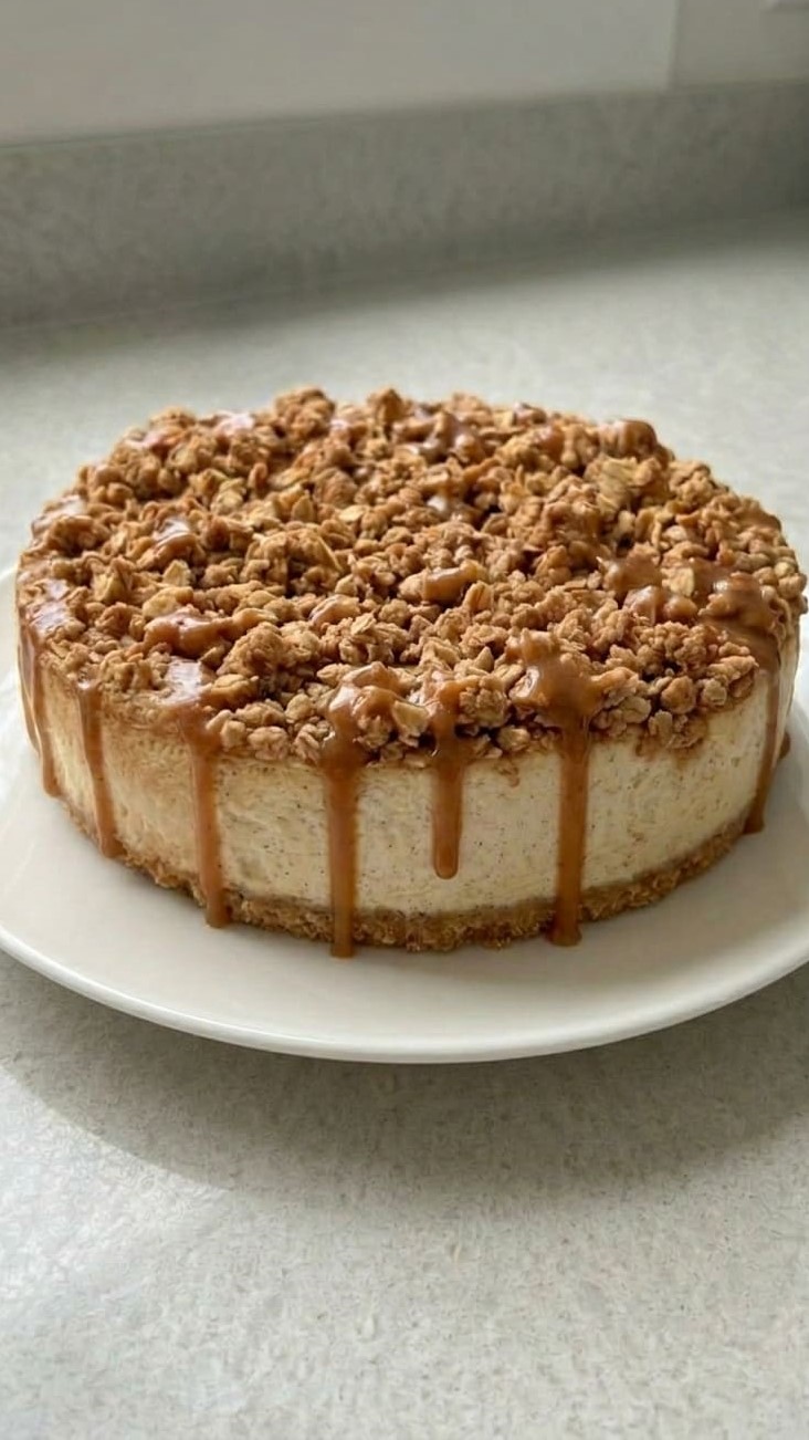 Apple Crumble Cheesecake That Combines Two Perfect Desserts