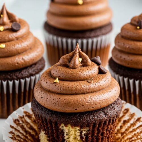 Light and fluffy marble cupcakes with swirls of vanilla and chocolate, topped with rich buttercream and playful sprinkles.