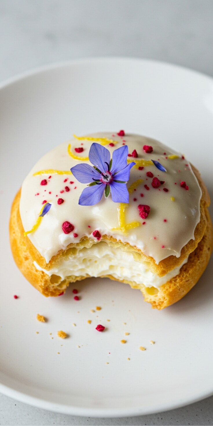 Classic French profiteroles with crisp choux buns, luscious vanilla ice cream, and rich chocolate sauce—an elegant, timeless dessert indulgence.