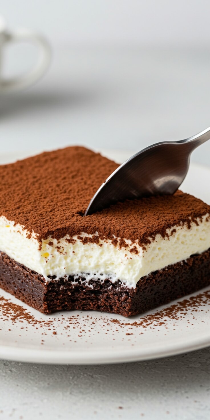 Tiramisu Brownie is the ultimate dessert mashup—rich, fudgy brownies layered with creamy mascarpone filling and a bold espresso kick. It combines the indulgence of classic brownies with the elegance of traditional tiramisu for a treat that’s decadent, flavorful, and unforgettable.