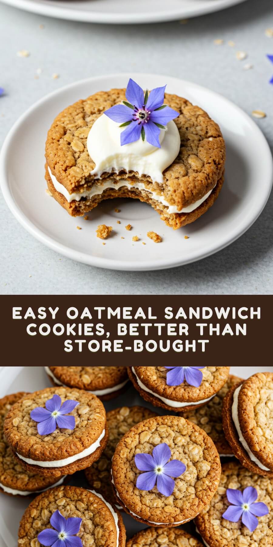 These oatmeal sandwich cookies are chewy, nutty, and filled with a rich brown butter cream cheese frosting—comfort baking at its most indulgent!