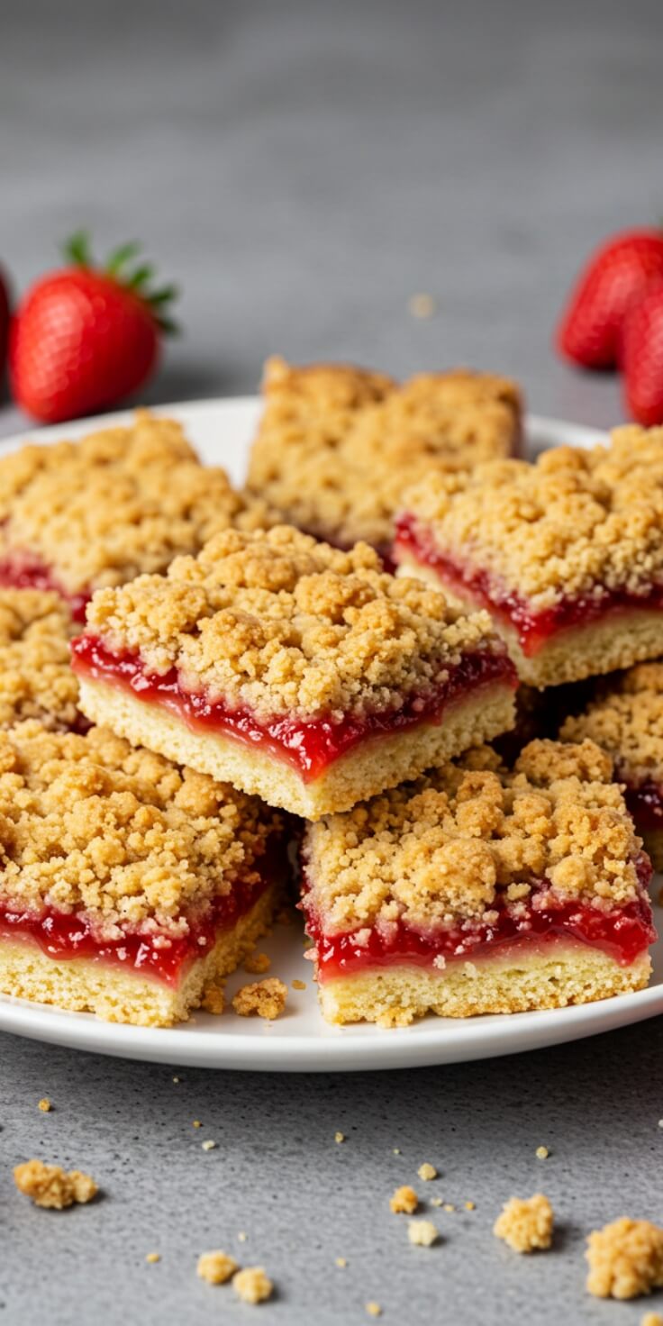 Homemade Strawberry Crumb Bars – Simple Dessert Idea