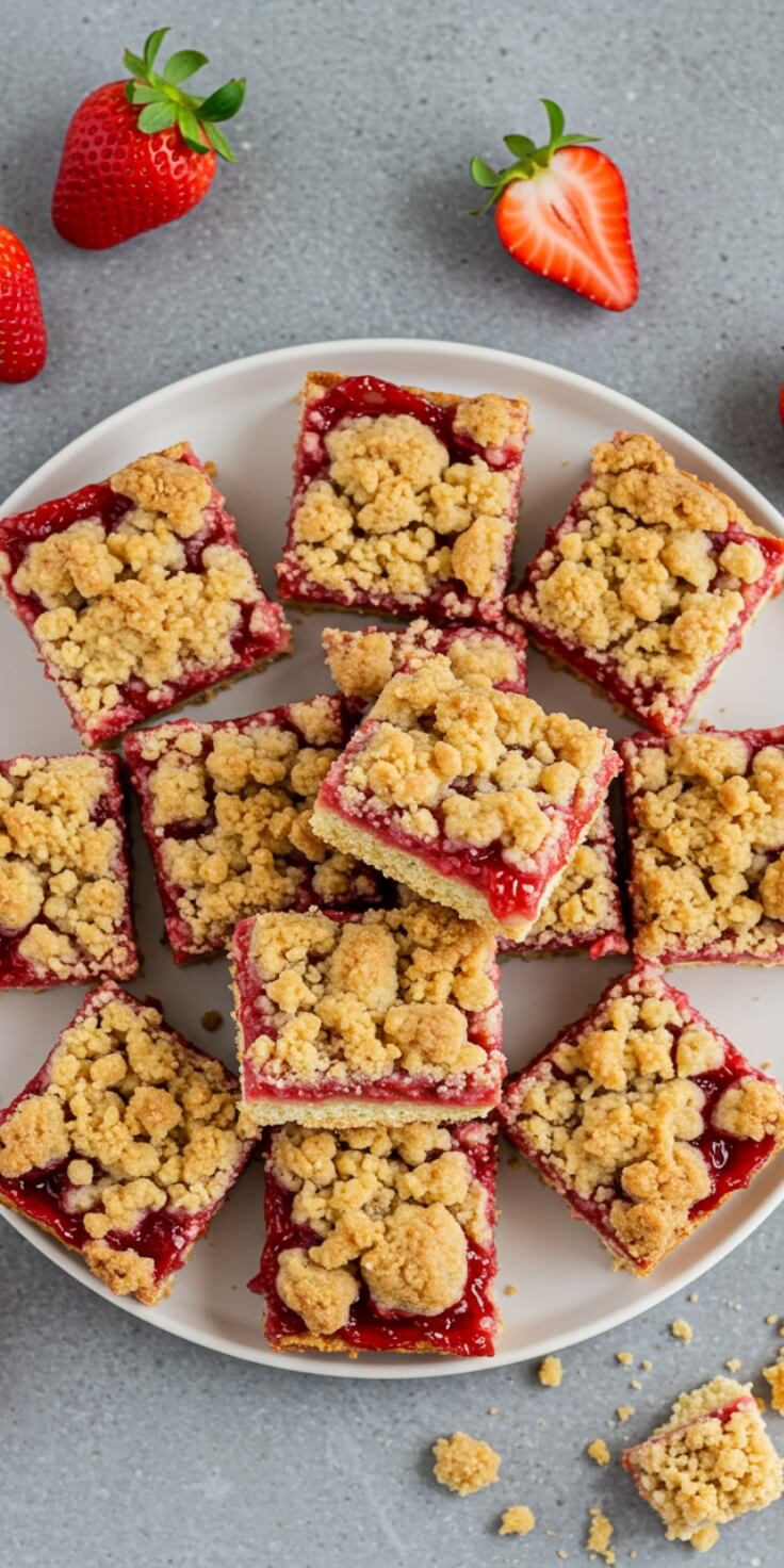 Homemade Strawberry Crumb Bars – Simple Dessert Idea