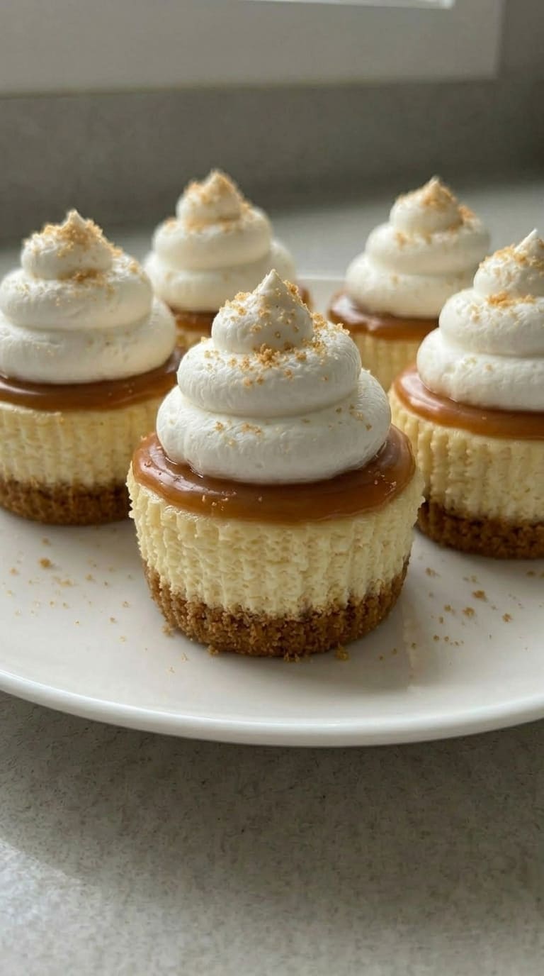 Easy Mini Caramel Cheesecakes Recipe for Parties and Holidays