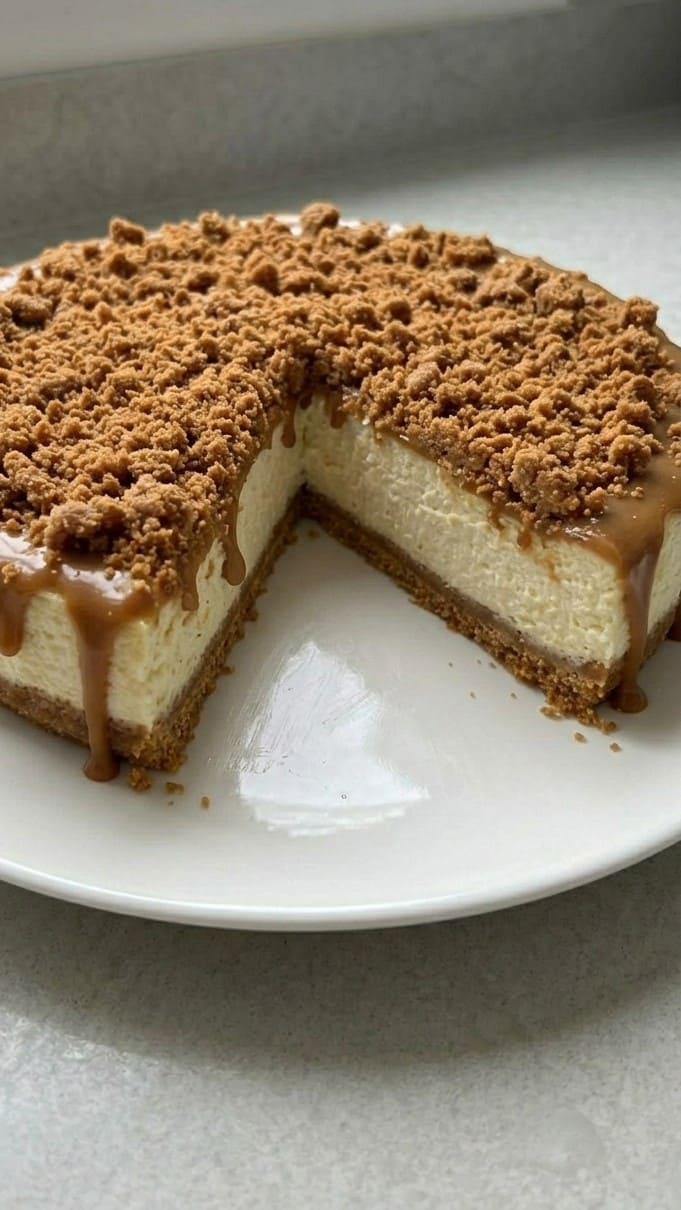 No Bake Biscoff Cheesecake – Creamy, Caramelized & Bakery Style