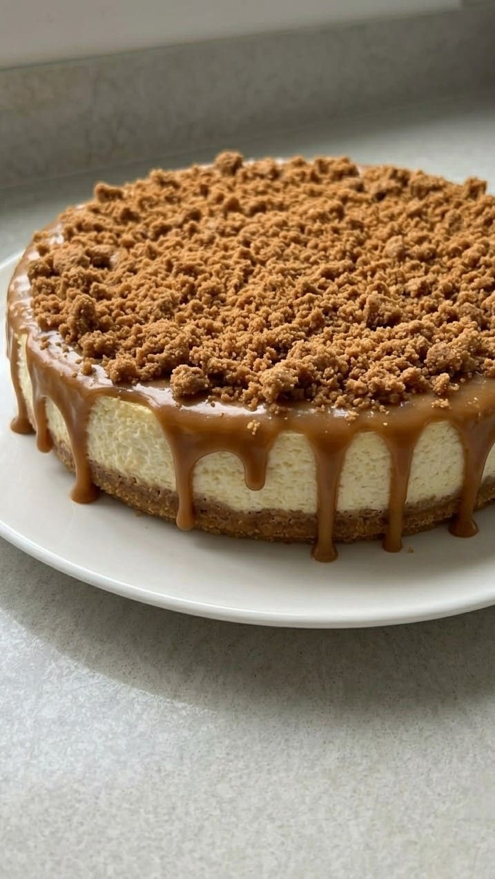 No Bake Biscoff Cheesecake – Creamy, Caramelized & Bakery Style