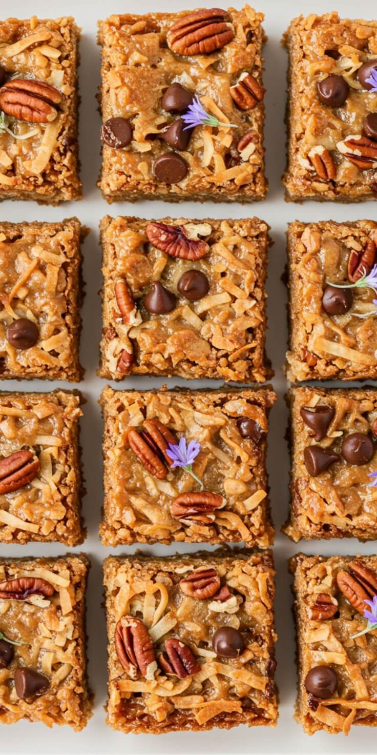 Hello Dolly Bars bring together a buttery graham cracker crust, gooey condensed milk, chocolate, coconut, and pecans for an irresistible, layered treat!