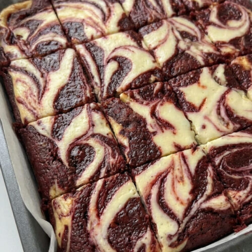 Swirled Red Velvet Cheesecake Brownies, Easy Recipe