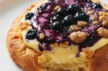 Vegan Blueberry Custard Brioche Buns