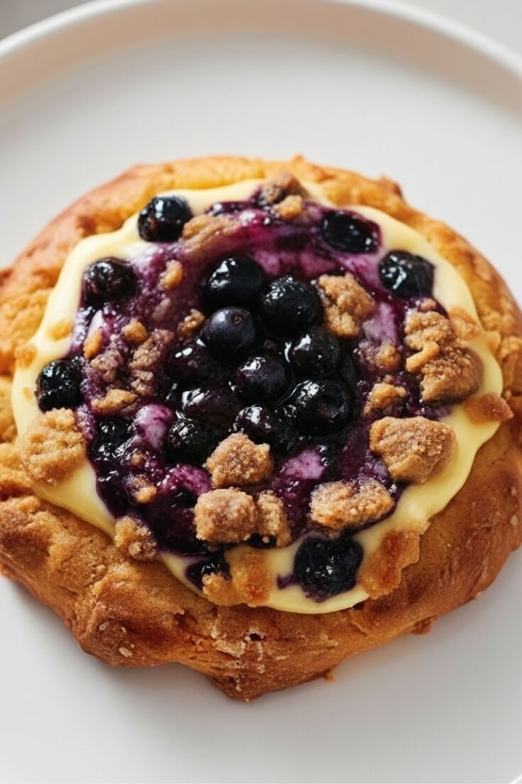 Vegan Blueberry Custard Brioche Buns