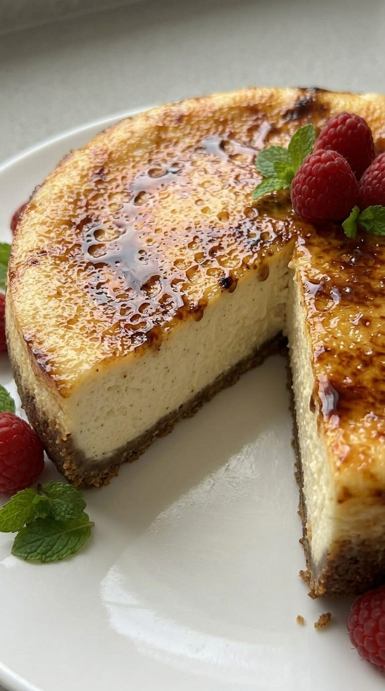Easy Crème Brûlée Cheesecake – Creamy, Caramelized & Irresistible