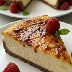 Easy Crème Brûlée Cheesecake – Creamy, Caramelized & Irresistible