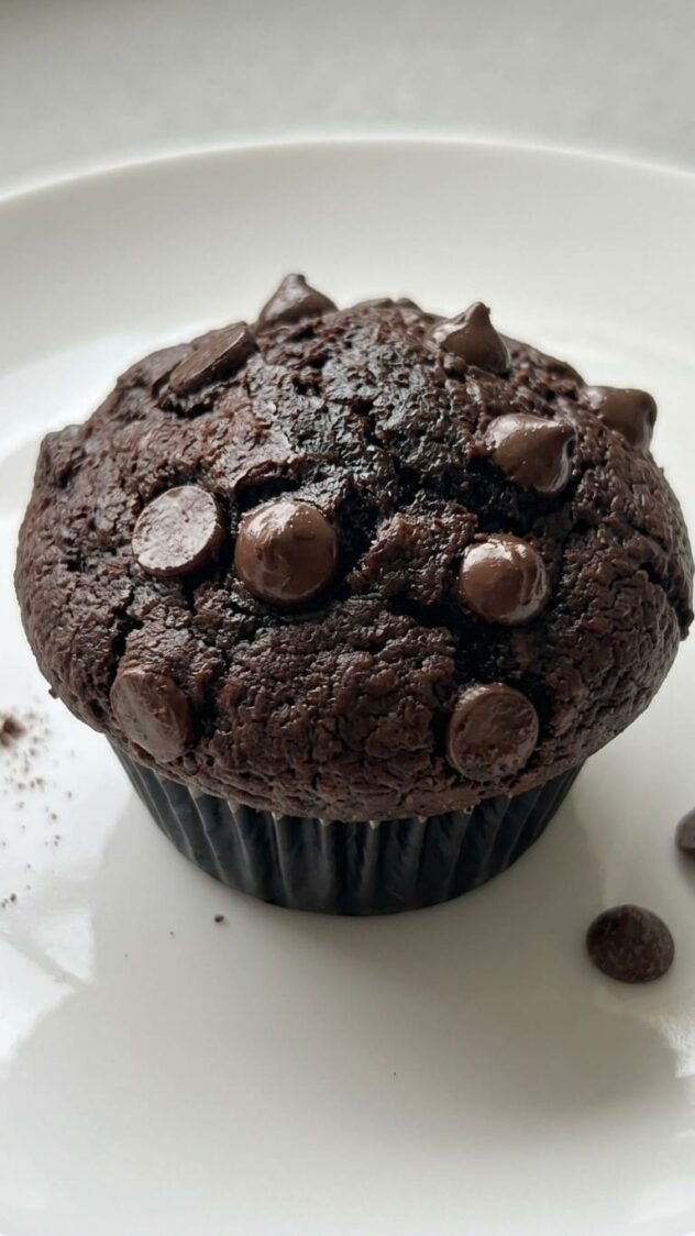 Easy Double Chocolate Chip Muffins Bakery Style 