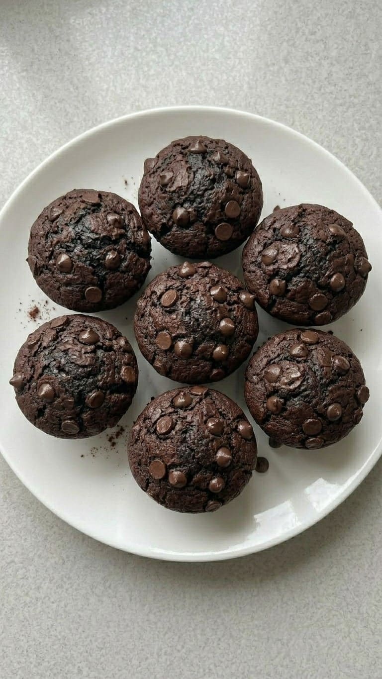 Easy Double Chocolate Chip Muffins (Bakery-Style!)