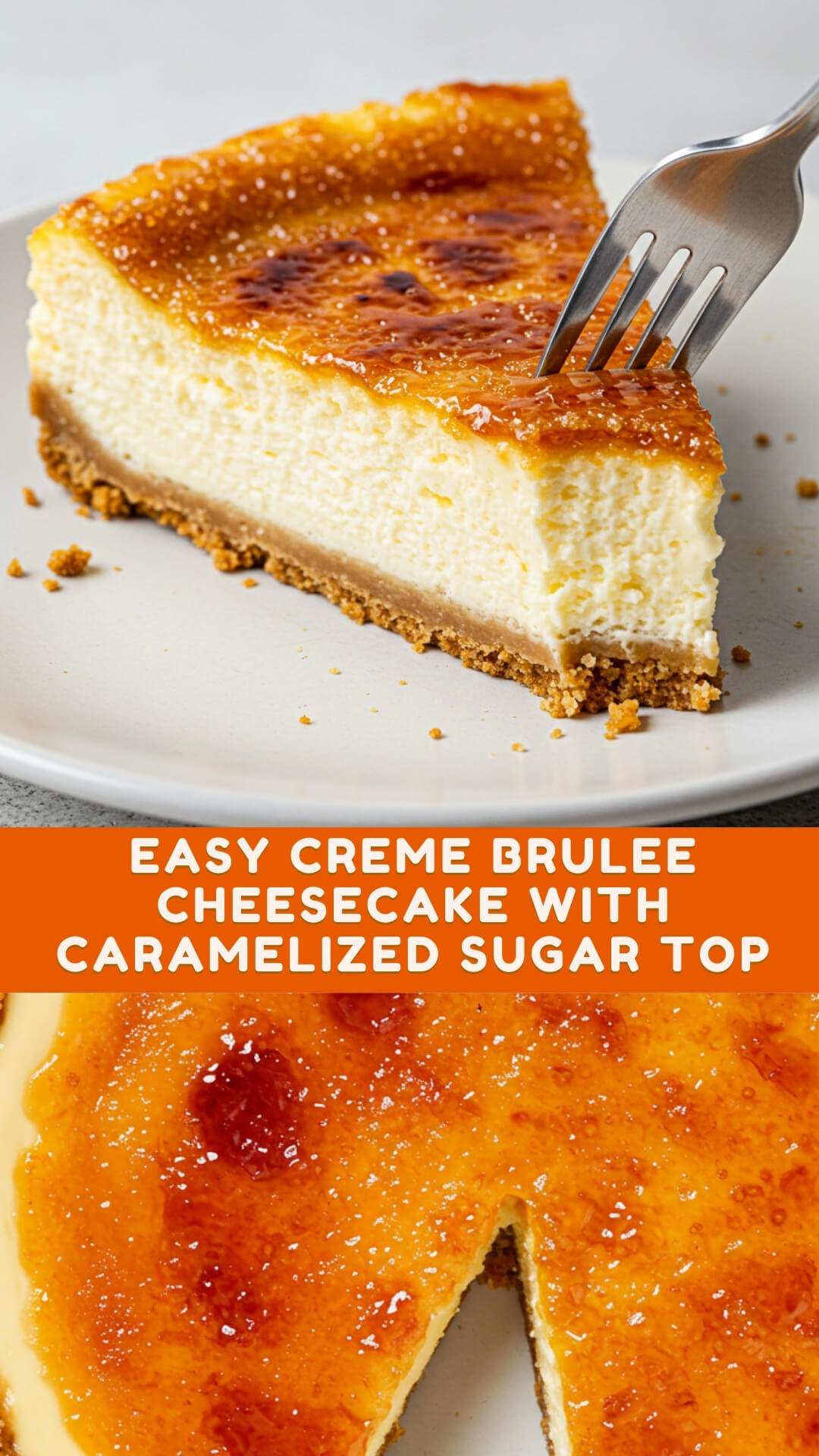 Easy Creme Brulee Cheesecake with Caramelized Sugar Top