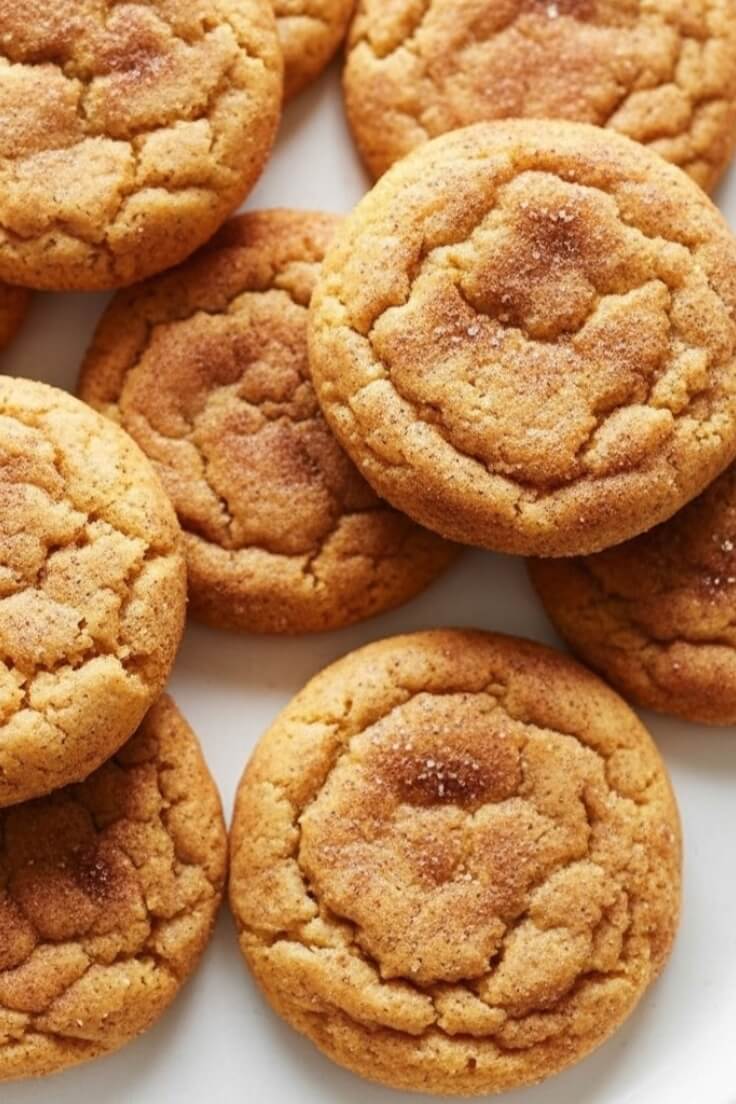 Easy Pumpkin Snickerdoodle Cookies with Cinnamon Sugar