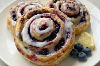 Easy Lemon Blueberry Cinnamon Rolls with Sweet Icing (So Good!)