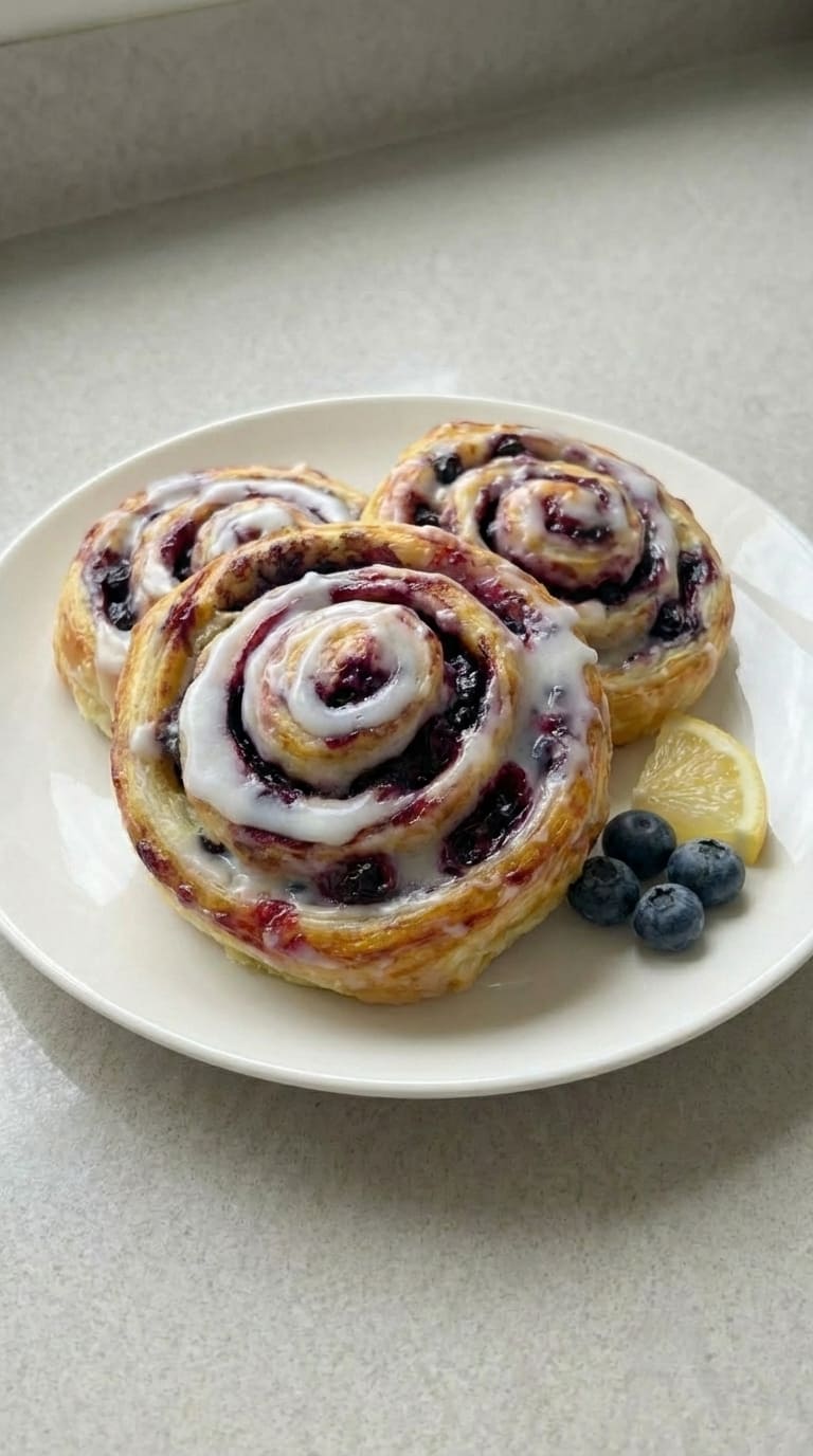 Easy Lemon Blueberry Cinnamon Rolls with Sweet Icing (So Good!)