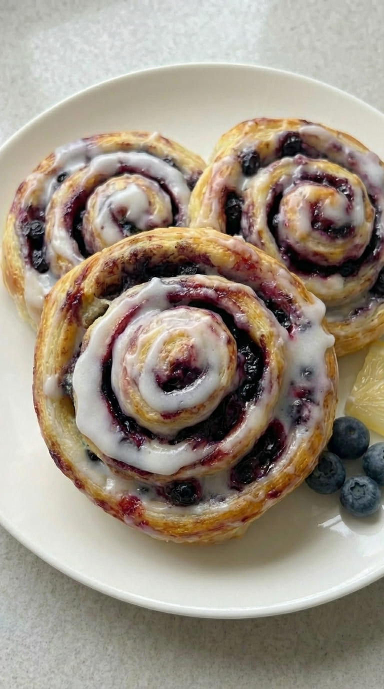 Easy Lemon Blueberry Cinnamon Rolls with Sweet Icing (So Good!)