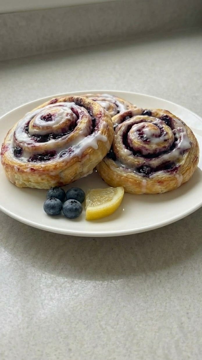 Easy Lemon Blueberry Cinnamon Rolls with Sweet Icing (So Good!)