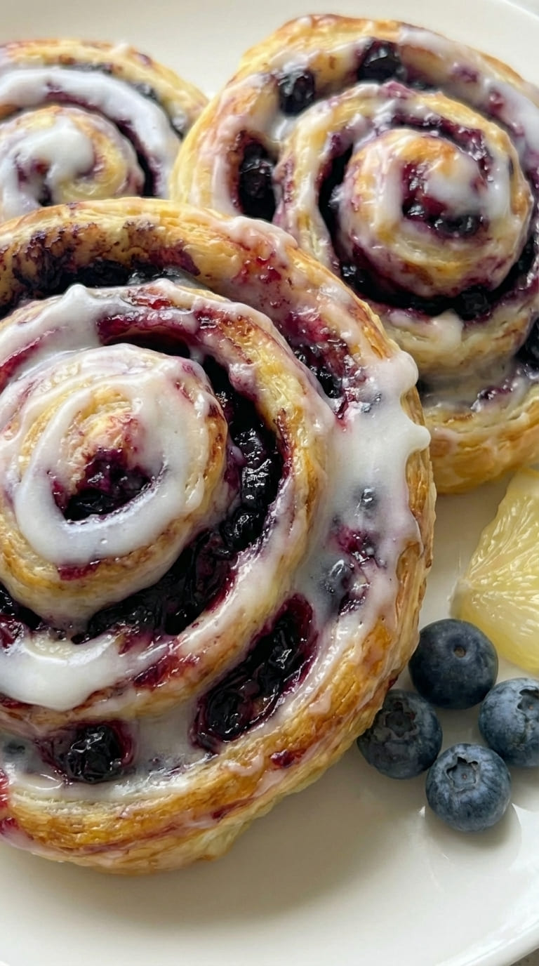 Easy Lemon Blueberry Cinnamon Rolls with Sweet Icing (So Good!)